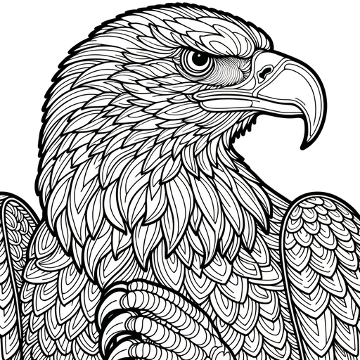 Children&#8217;s Mindful Coloring Bald Eagle Coloring Page