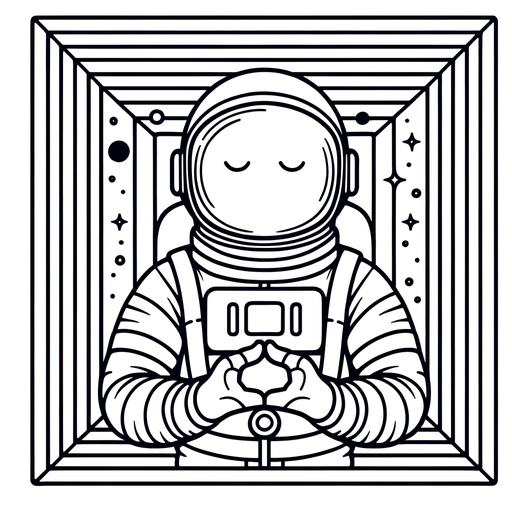 Children&#8217;s Mindful Astronaut children&#8217;s coloring Page