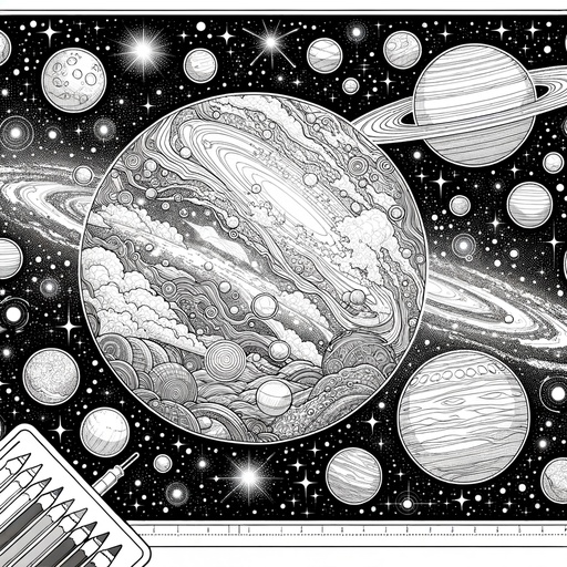 Children&#8217;s Realistic Space children&#8217;s coloring Page