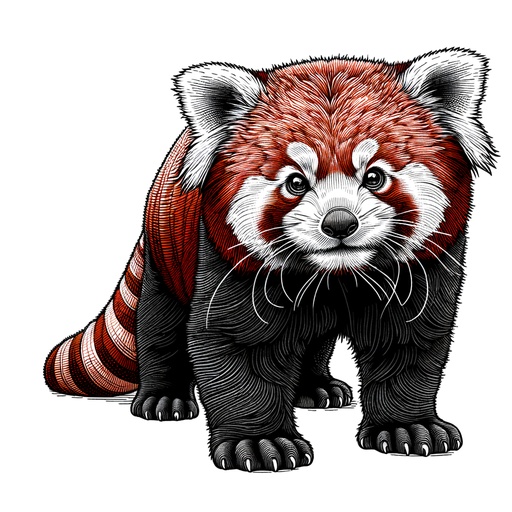 Children&#8217;s Realistic Red Panda Coloring Page