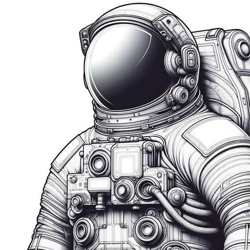 Children&#8217;s Realistic Astronaut children&#8217;s coloring Page