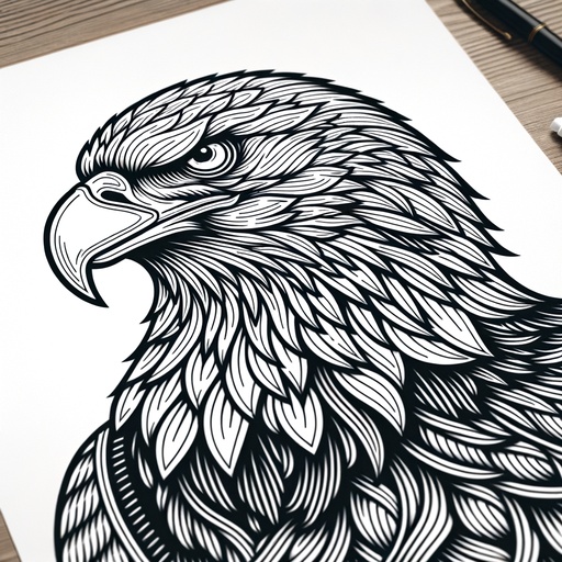 Children&#8217;s Detailed Bald Eagle Coloring Page