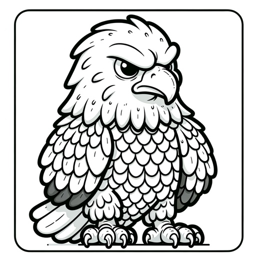 Children&#8217;s Cartoon Bald Eagle Coloring Page