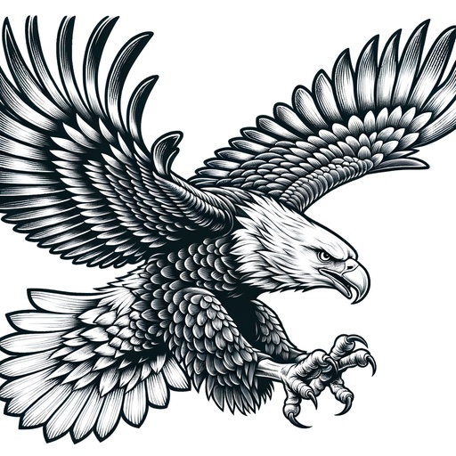 Children&#8217;s Action Pose Bald Eagle Coloring Page
