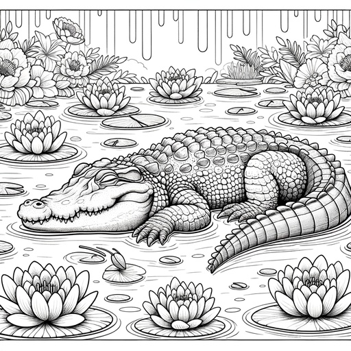 Children&#8217;s Mindful Crocodile Coloring Page