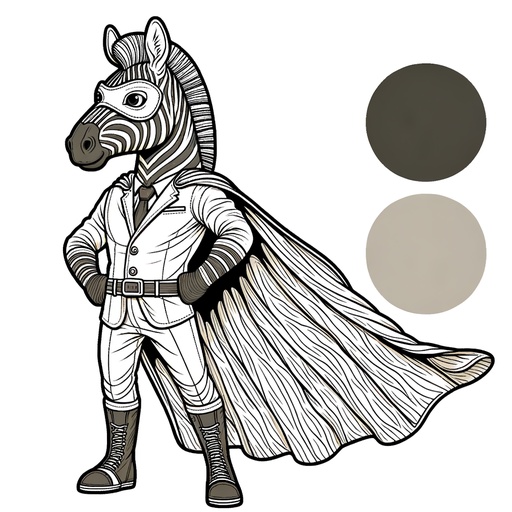 Children&#8217;s Superhero Zebra Coloring Page