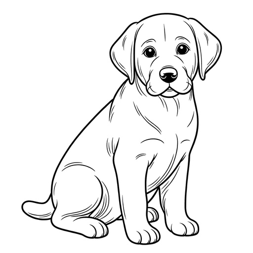 Children&#8217;s Simple Labrador Retriever Coloring Page