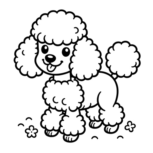 Children&#8217;s Simple Poodle Coloring Page
