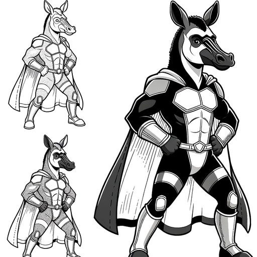 Children&#8217;s Superhero Okapi Coloring Page