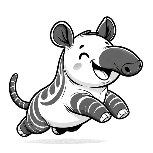 Children&#8217;s Cute Tapir Coloring Page