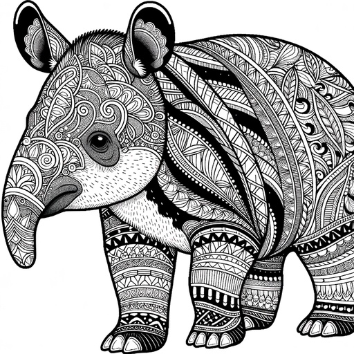 Tapir Coloring Pages for Teens