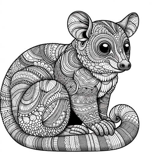 Kinkajou Coloring Pages for Teens