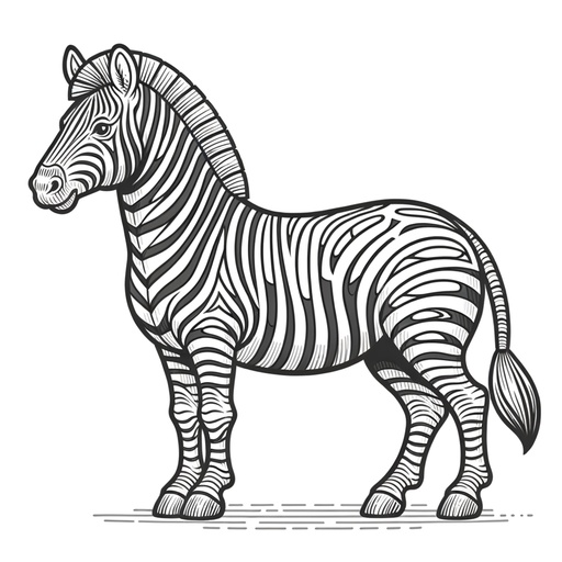 Children&#8217;s Simple Zebra Coloring Page