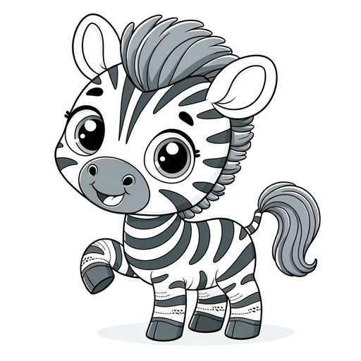 Children&#8217;s Cute Zebra Coloring Page