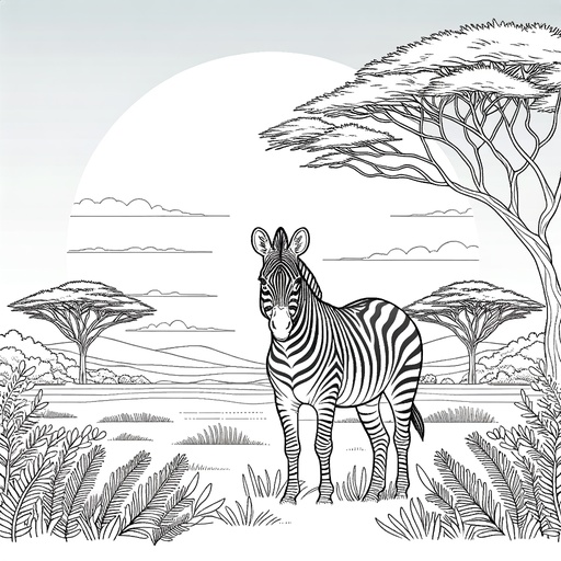 Children&#8217;s Mindful Zebra Coloring Page