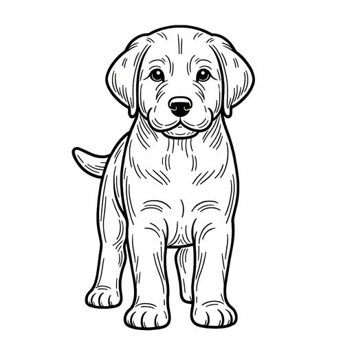 Children&#8217;s Simple Labrador Retriever Coloring Page