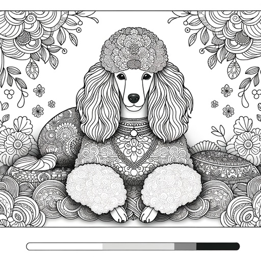 Children&#8217;s Mindful Poodle Coloring Page