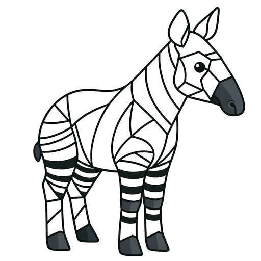 Children&#8217;s Simple Okapi Coloring Page