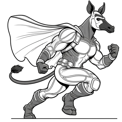 Children&#8217;s Superhero Okapi Coloring Page