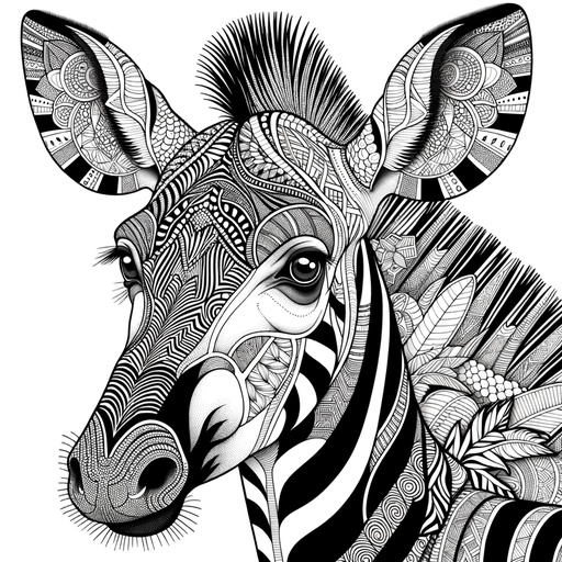 Okapi Coloring Pages for Teens