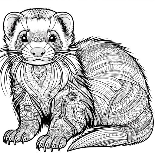 Children&#8217;s Ferret Coloring Pages for Teens