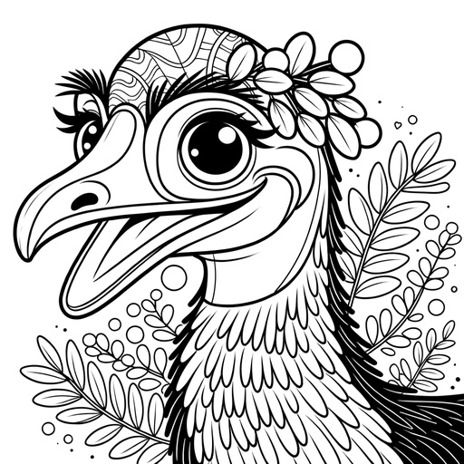 Children&#8217;s Cute Cassowary Coloring Page