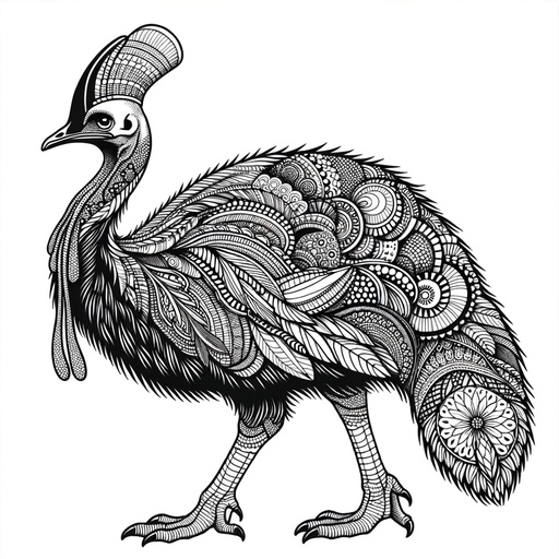Cassowary Coloring Pages for Teens