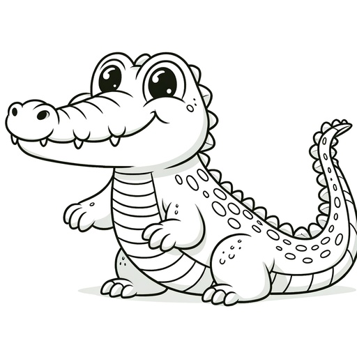 Children&#8217;s Simple Crocodile Coloring Page
