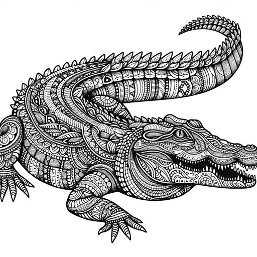 Crocodile Coloring Pages for Teens
