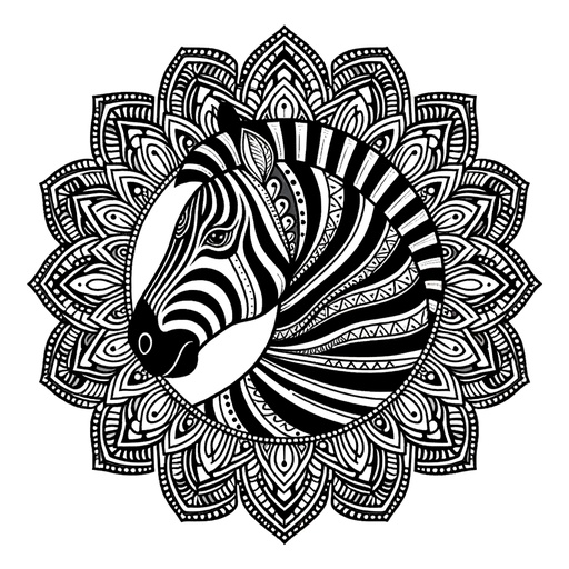 Children&#8217;s Zebra Mandala Coloring Page