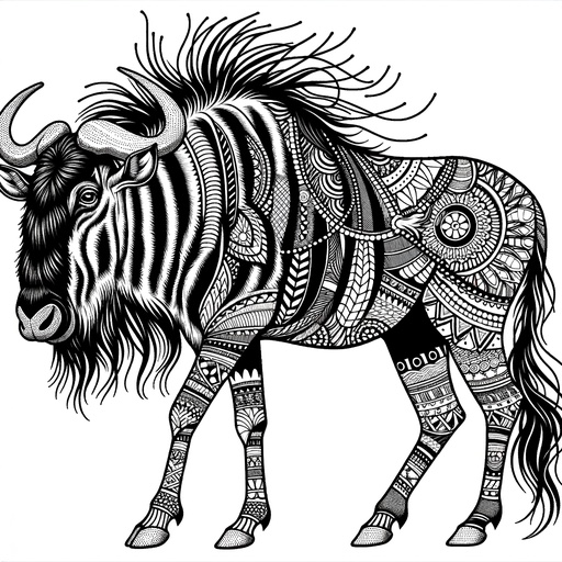 Wildebeest Coloring Pages for Teens