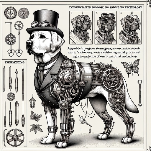 Children&#8217;s Steampunk Labrador Retriever Coloring Page