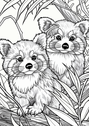 red panda coloring page for children