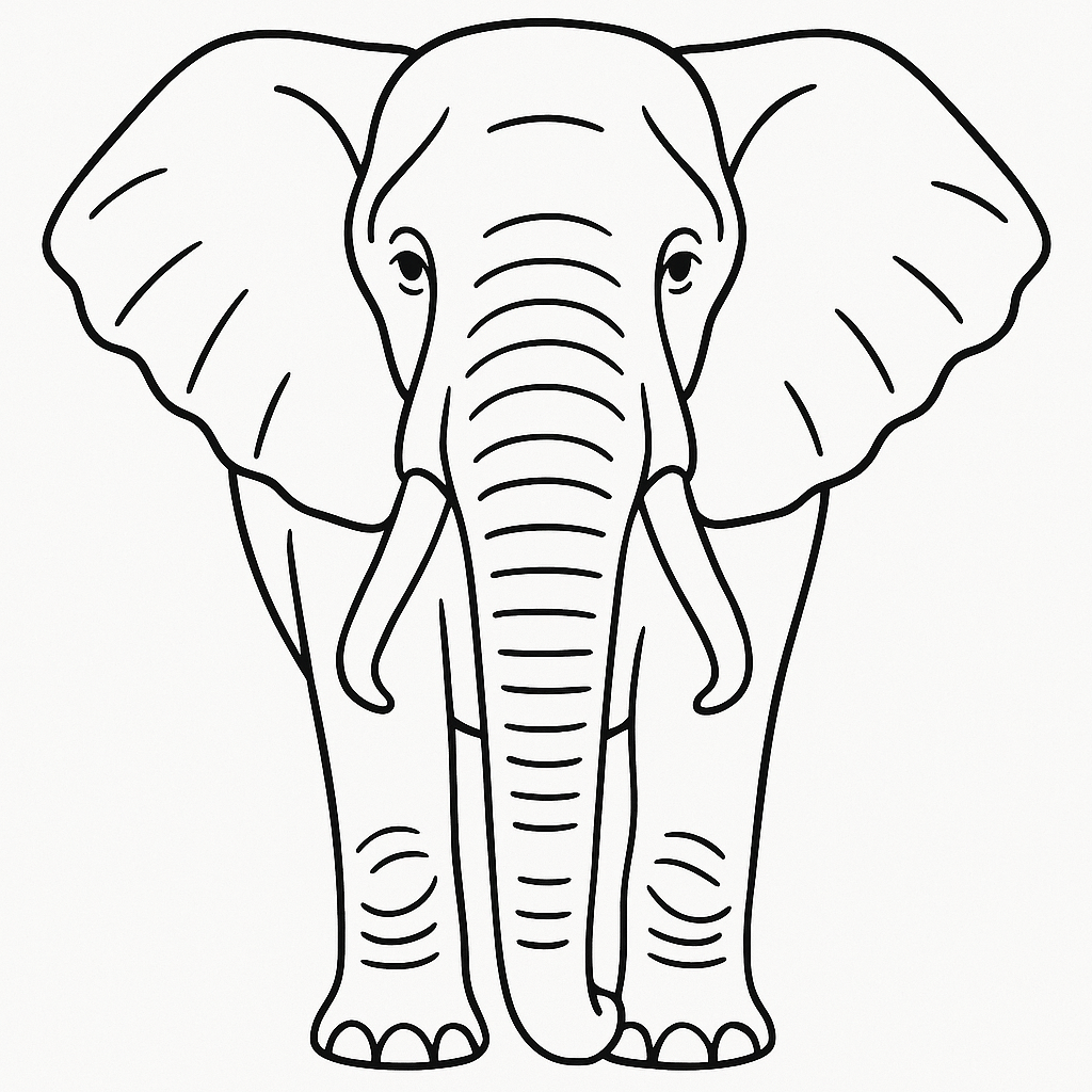 Elephant head on coloring page